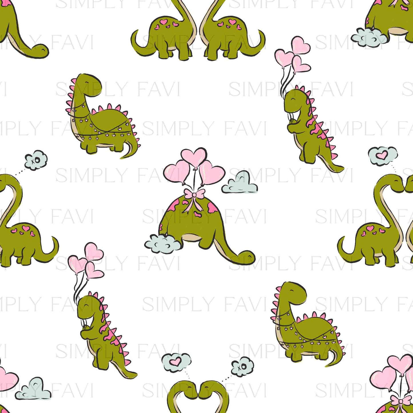 Dino Love (set of 2) Pink