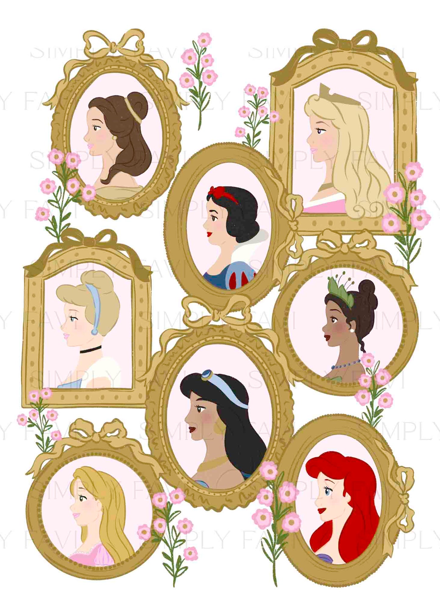 Princess Frame Floral PNG