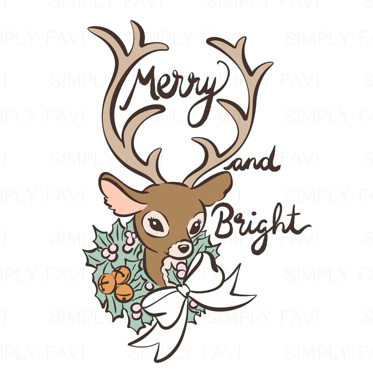 Merry and Bright (set of 5) PNG