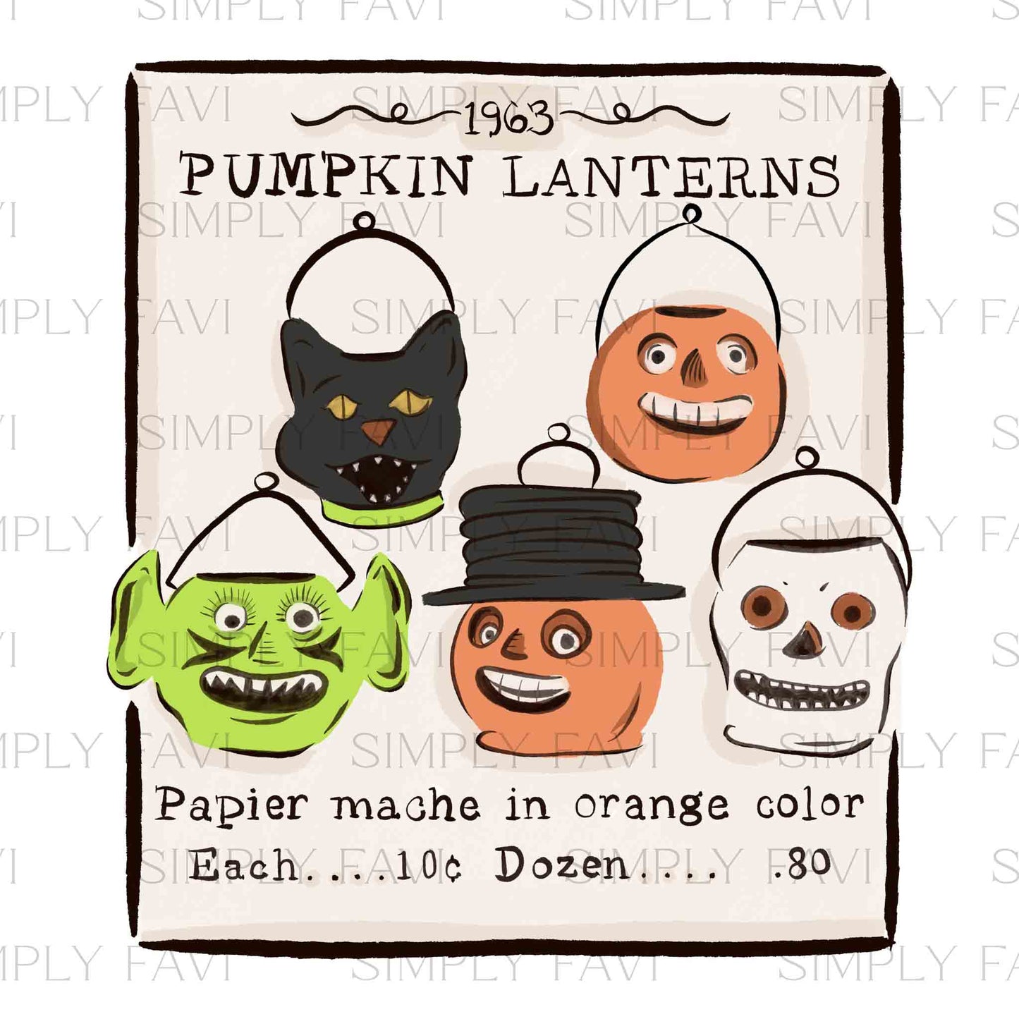 Pumpkin Lanterns Poster PNG