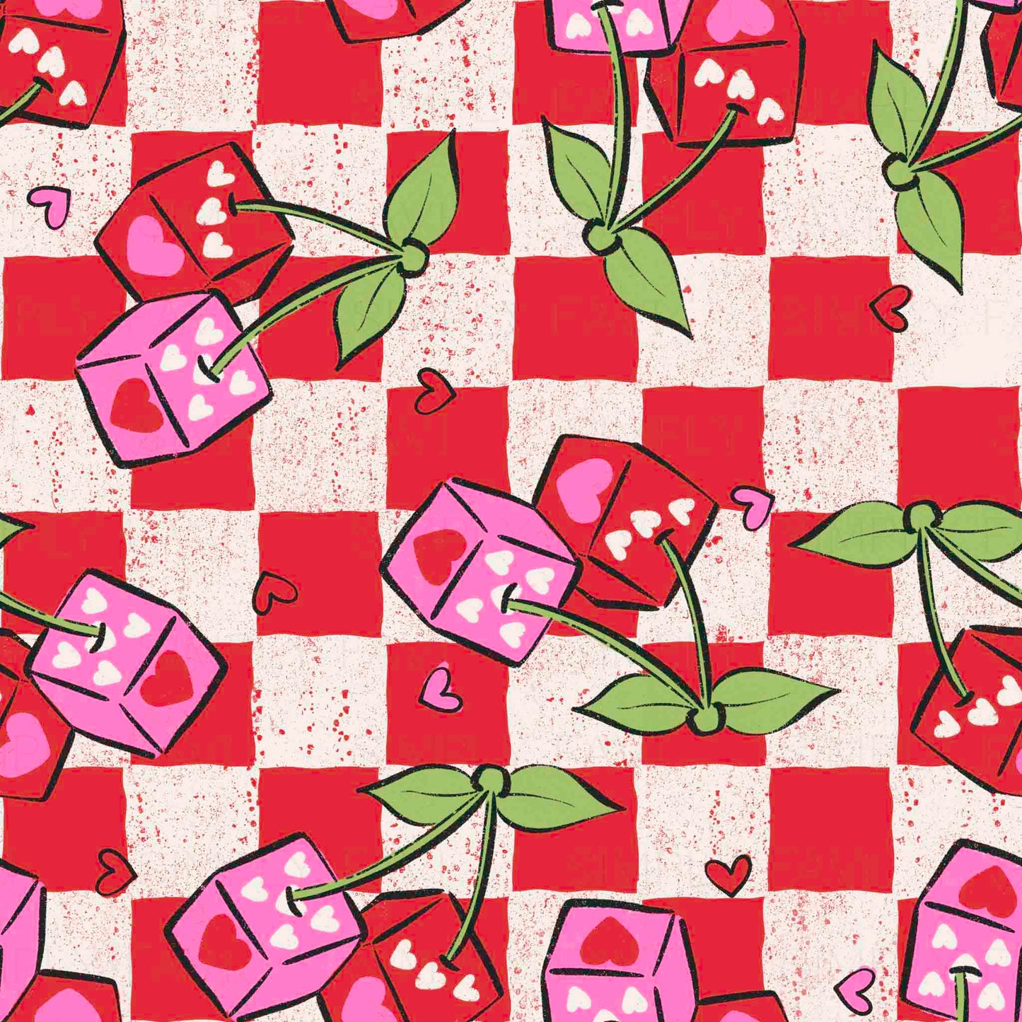 Roll the Dice Pink Chex (set of 3)