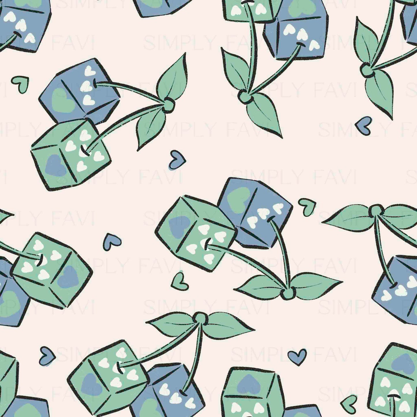 Roll the Dice Blue (set of 3)