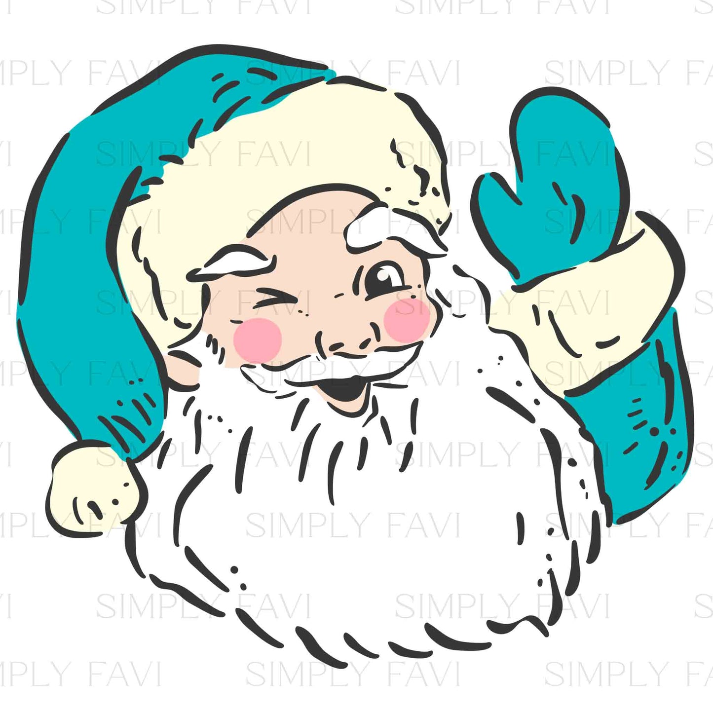 Santa Wink PNG Set of 2
