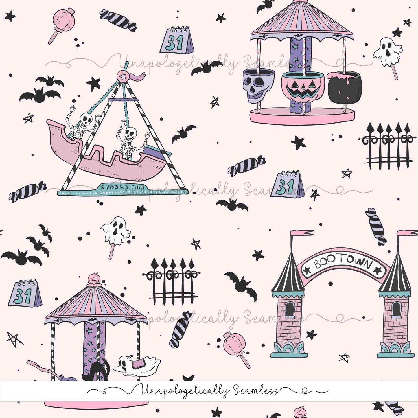 Spooky Fun Park Pink