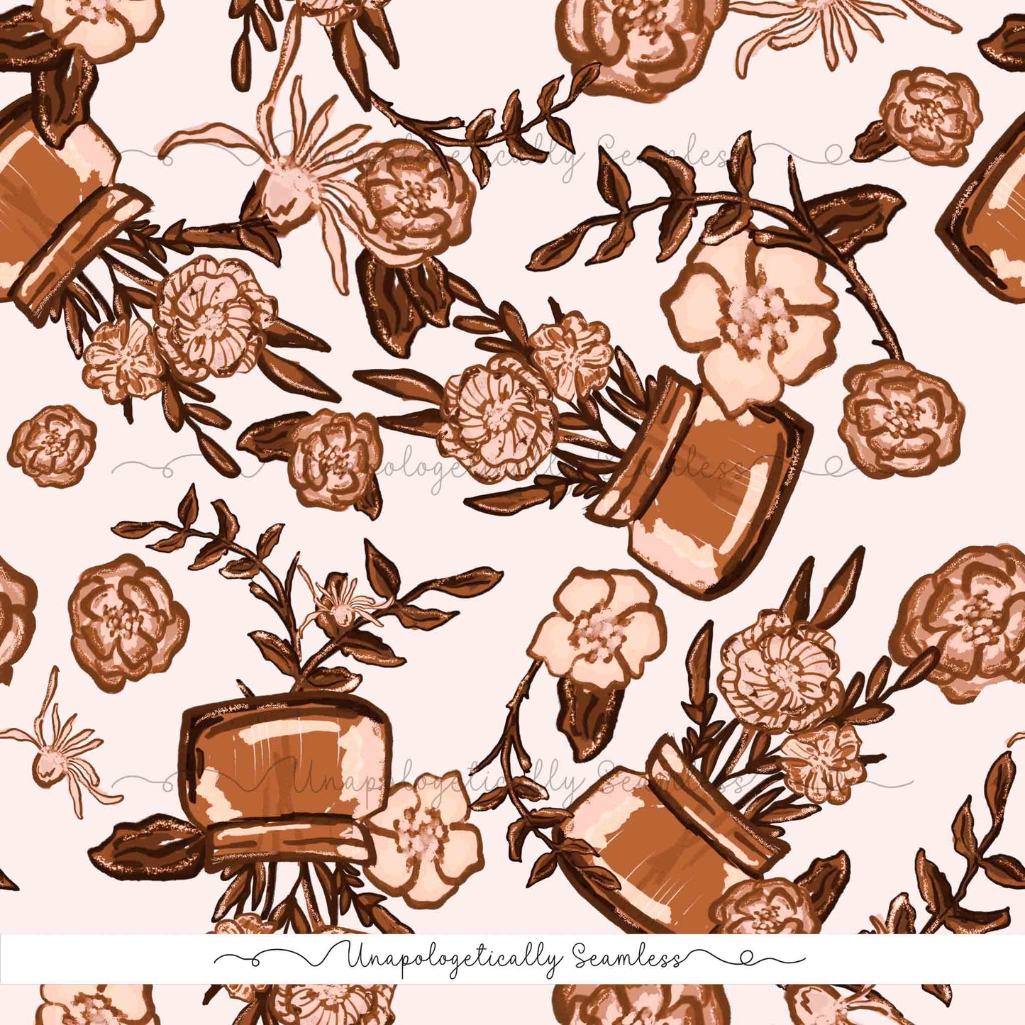 Muted Spring Floral Brown