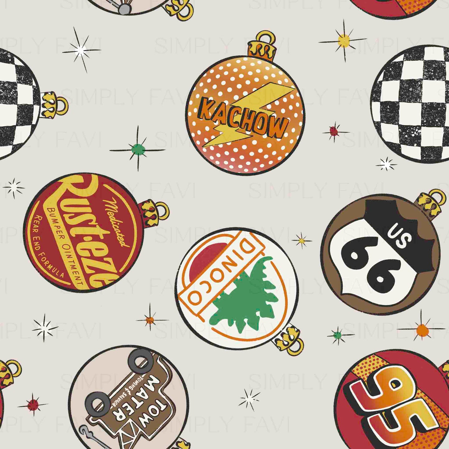 Christmas Cars Ornaments (set of 3)