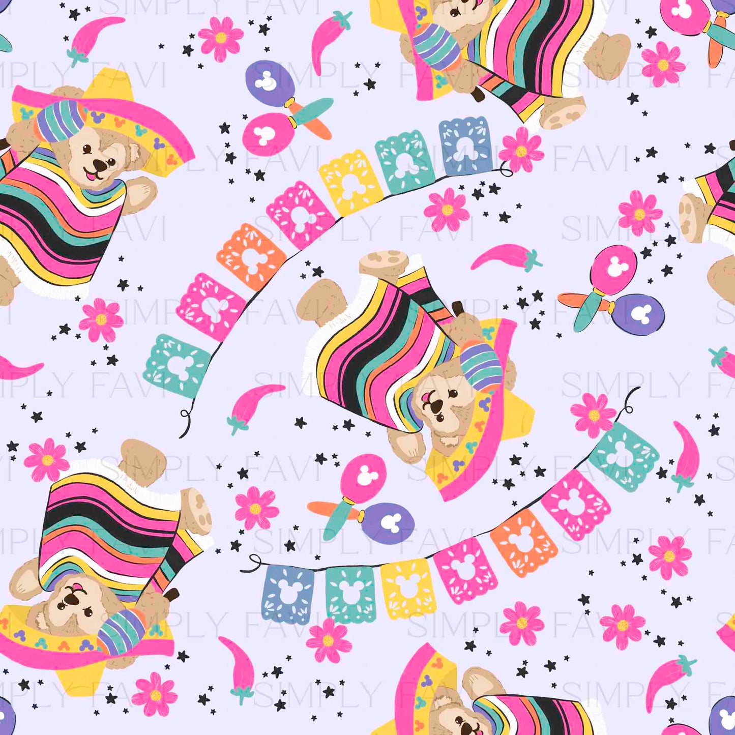 Teddy and Mexican Papel Scattered