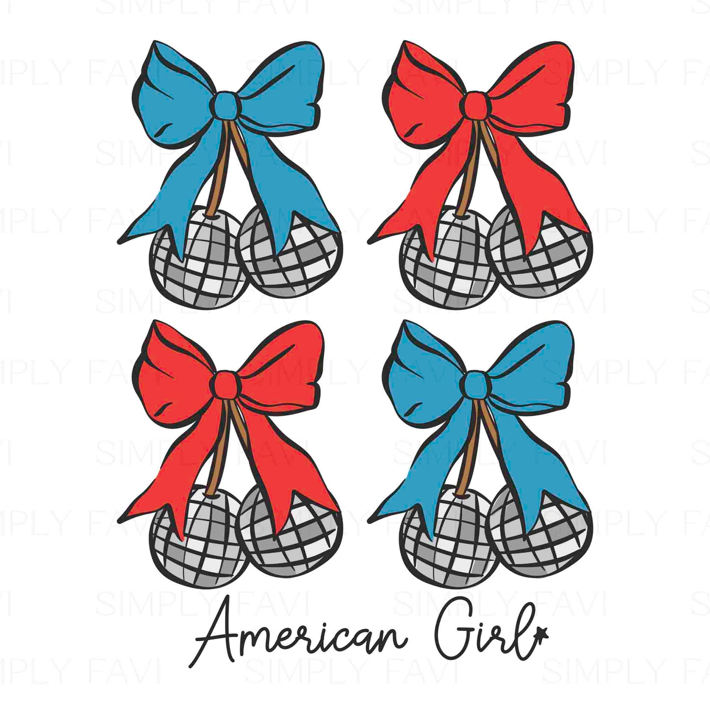 Disco Bows PNG (set of 2)