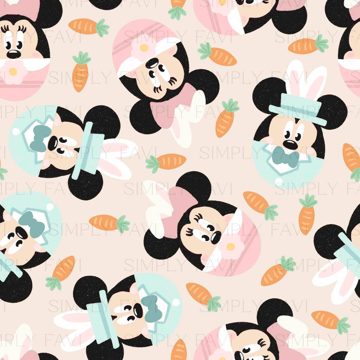 Easter Mouse w/ Carrots (set of 6)