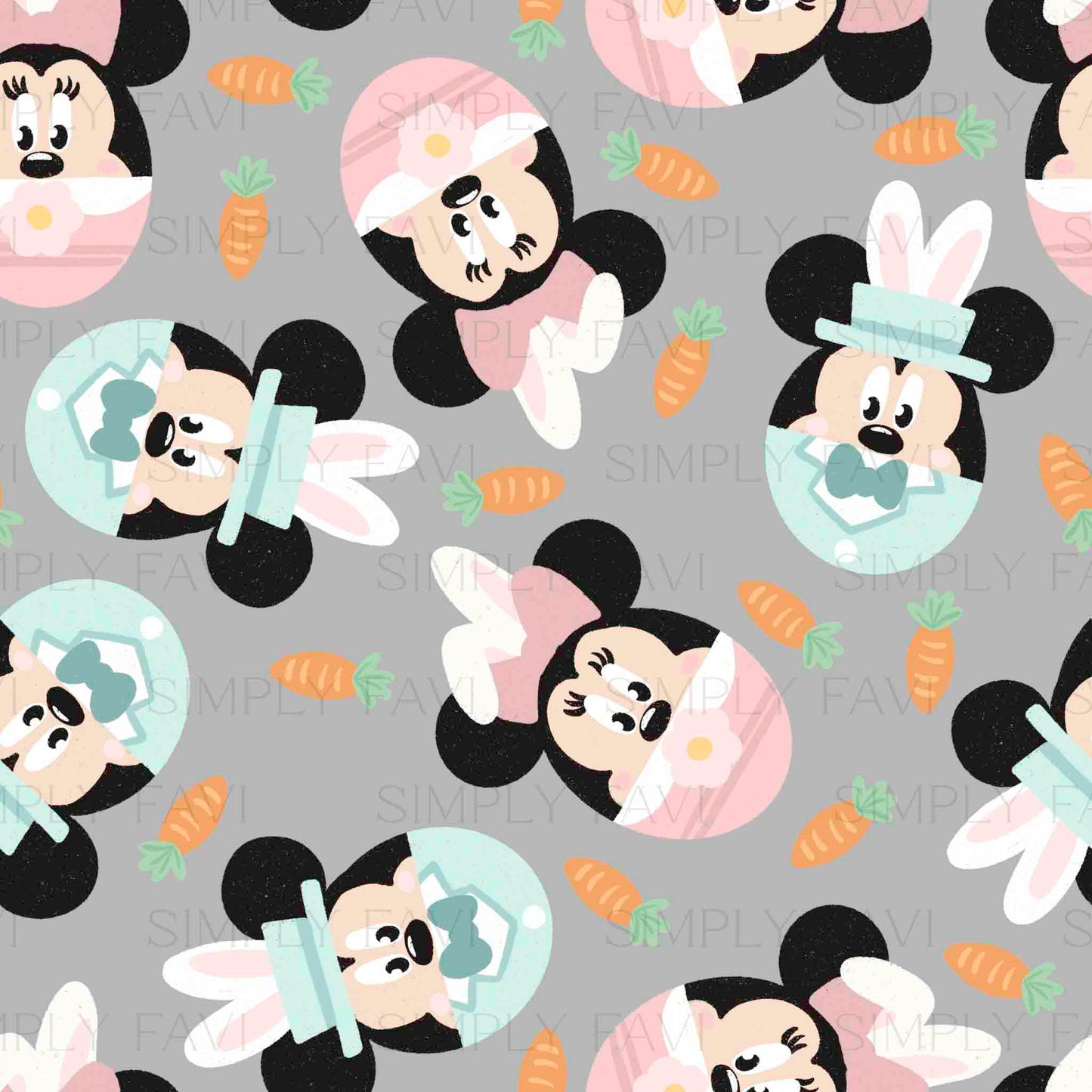 Easter Mouse w/ Carrots (set of 6)