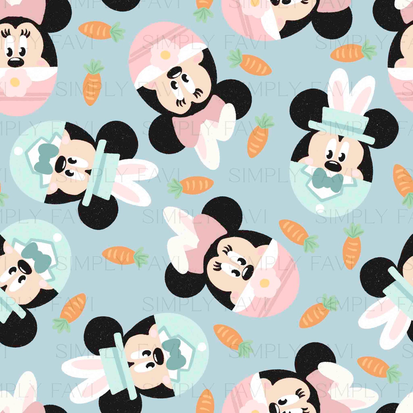 Easter Mouse w/ Carrots (set of 6)