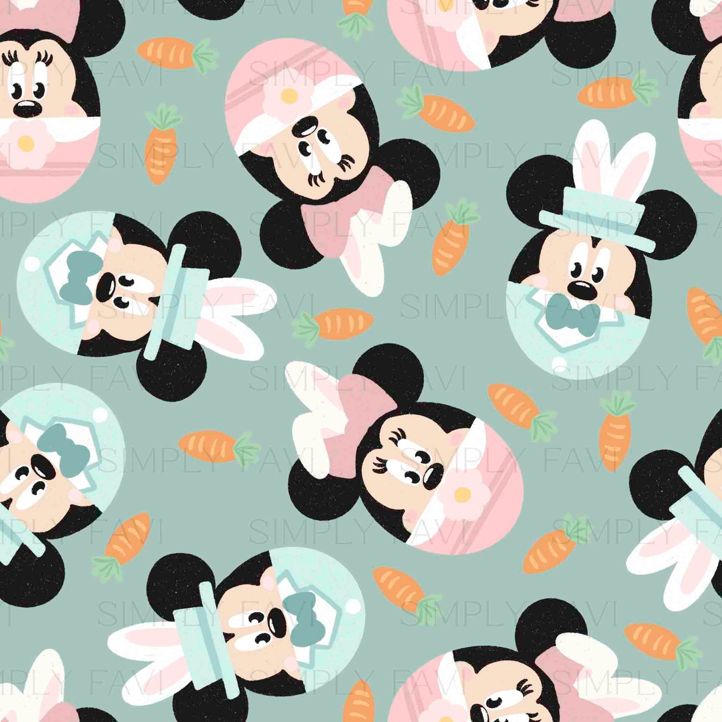 Easter Mouse w/ Carrots (set of 6)