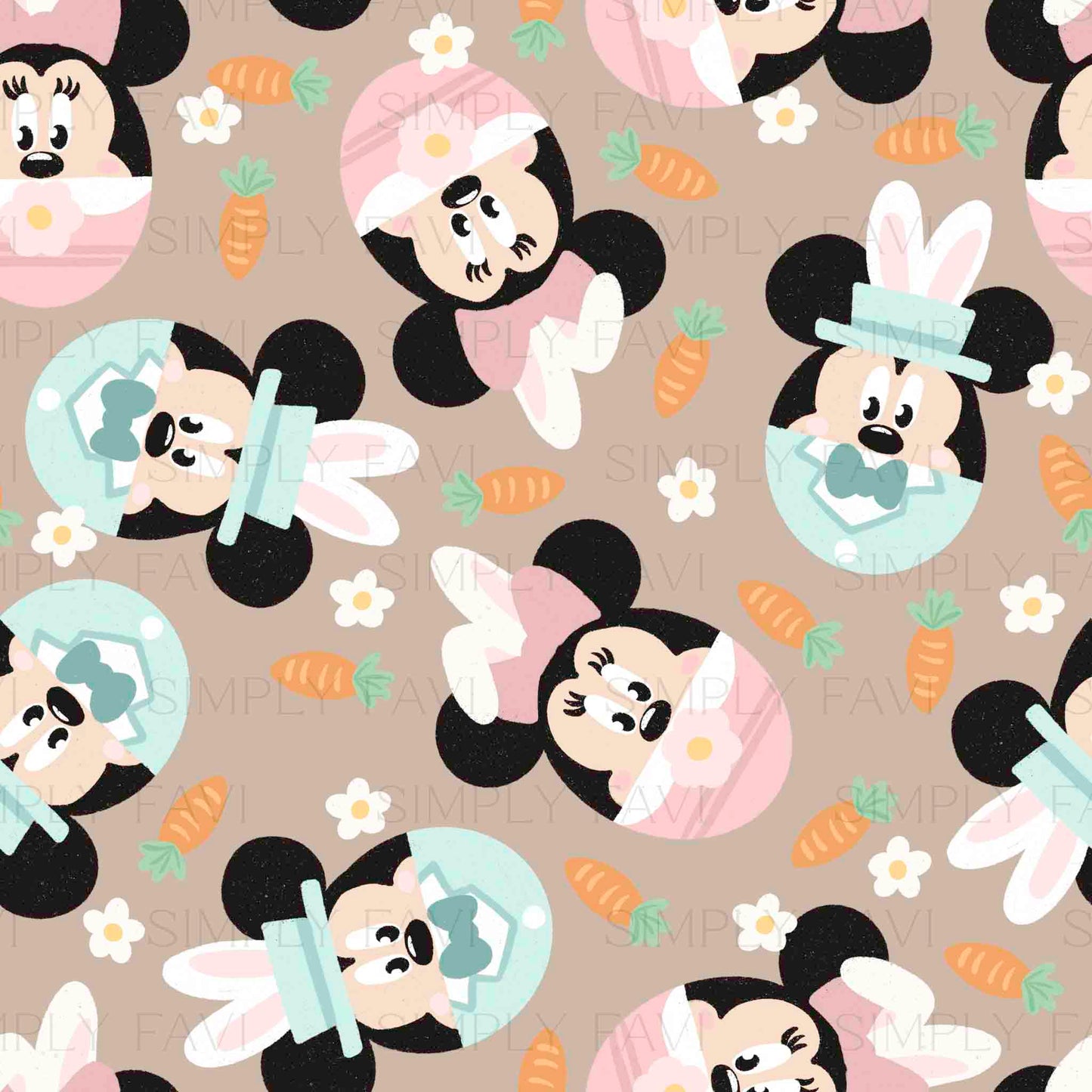 Easter Mouse w/ Flowers (set of 4)