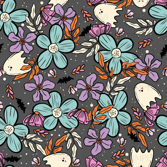 Floral Ghosty Black