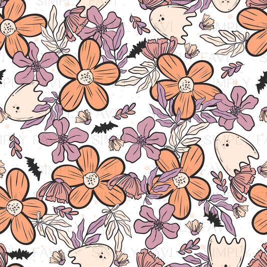 Floral Ghosty White Muted