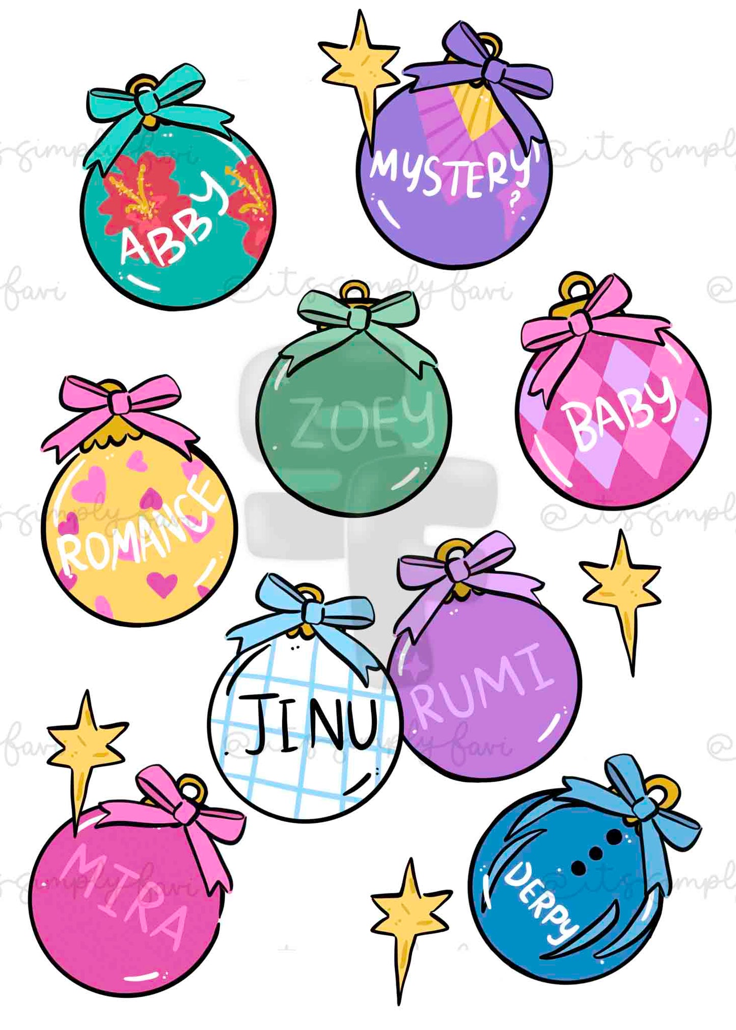 Hunting Girlies Ornaments (bundle)