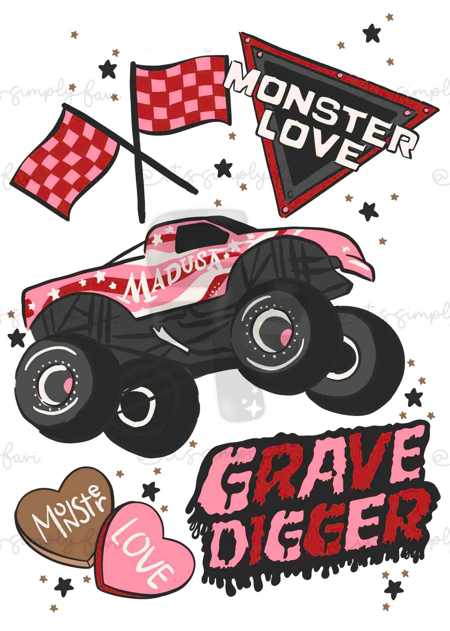 Monster Truck Lover - Girly