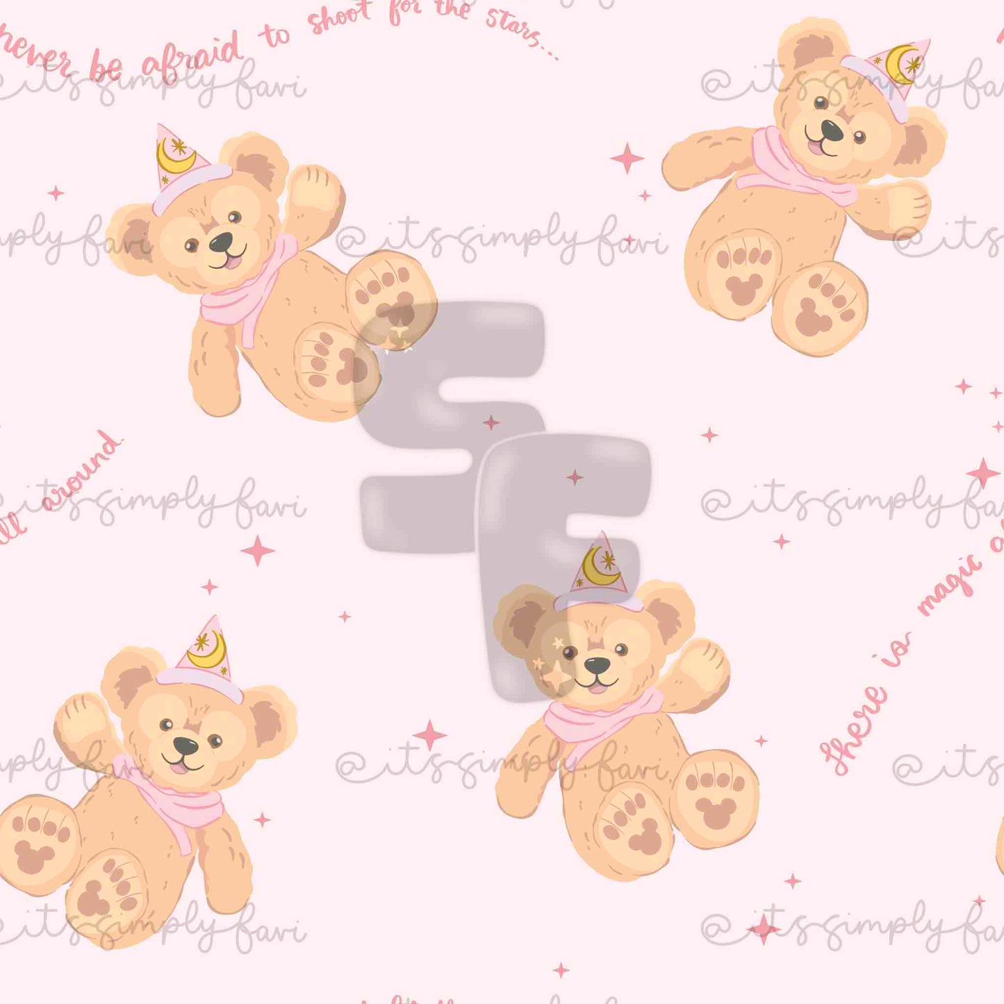 Night Time Bear Pink Set