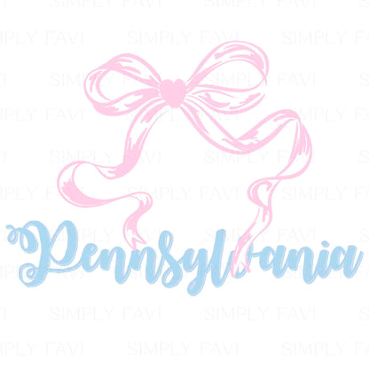 Pink Bow States (set of 50)