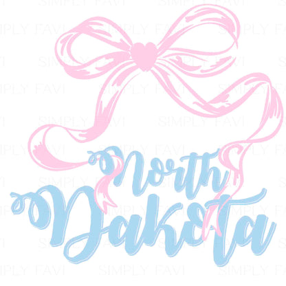 Pink Bow States (set of 50)