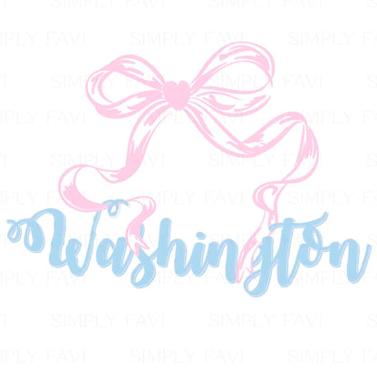 Pink Bow States (set of 50)