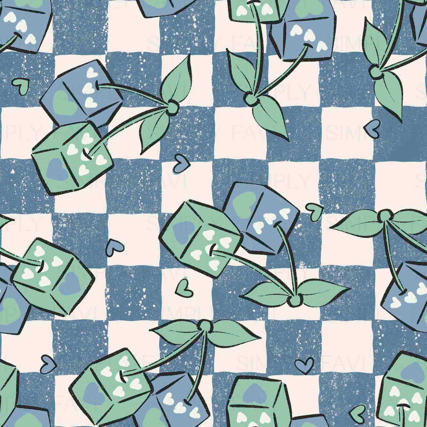 Roll the Dice Blue Chex (set of 3)