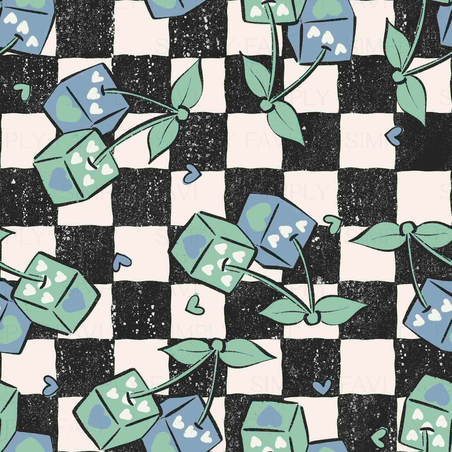 Roll the Dice Blue Chex (set of 3)