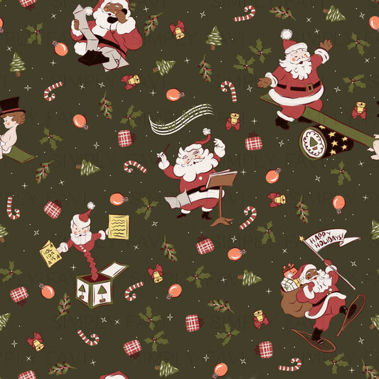 Vintage Holiday Cheers Olive