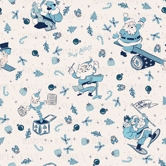 Vintage Holiday Cheers Blue