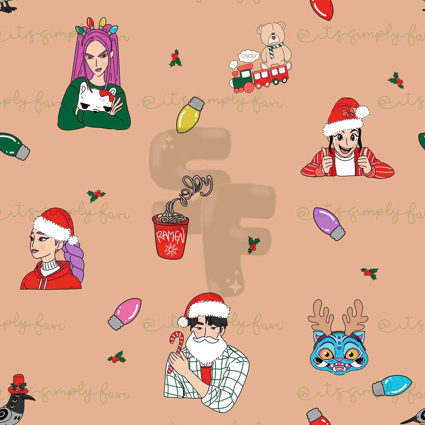 X-Mas Hunters Seamless