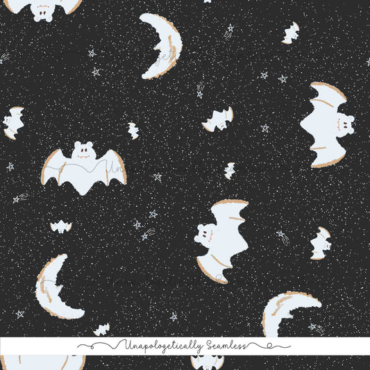 Spooky Bats Black